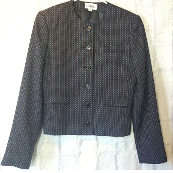 VINTAGE MICKI Wool-blend Button-down Blazer Jacket Top 6 - Picture 1 of 6